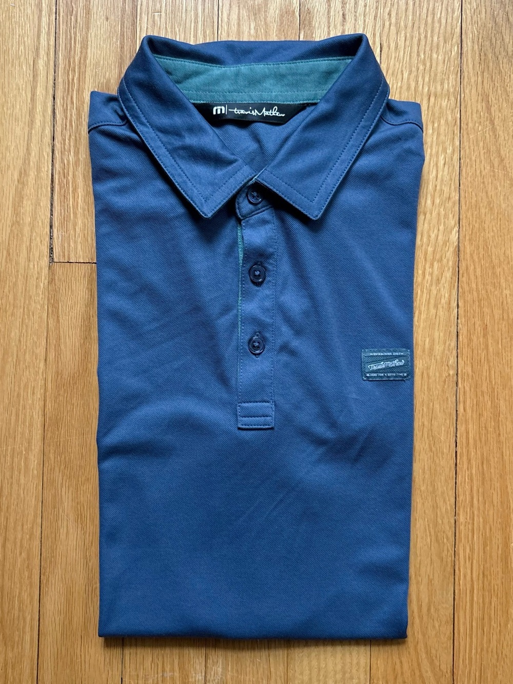 Travis Mathew Men’s Short Sleeve Performance Polo Shirt Medium Blue Solid